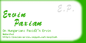 ervin paxian business card